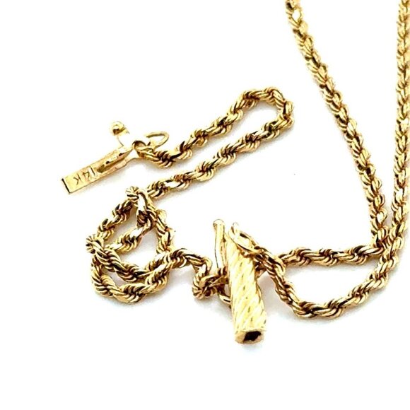 14K Gold Rope Chain (16” L) - Picture 4 of 5